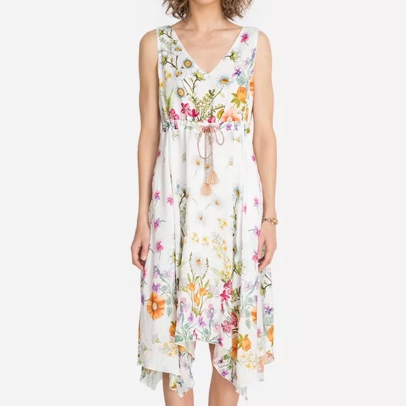 NEW Johnny Was Flaria V-Neck Floral Linen Dress - Picture 5 of 13